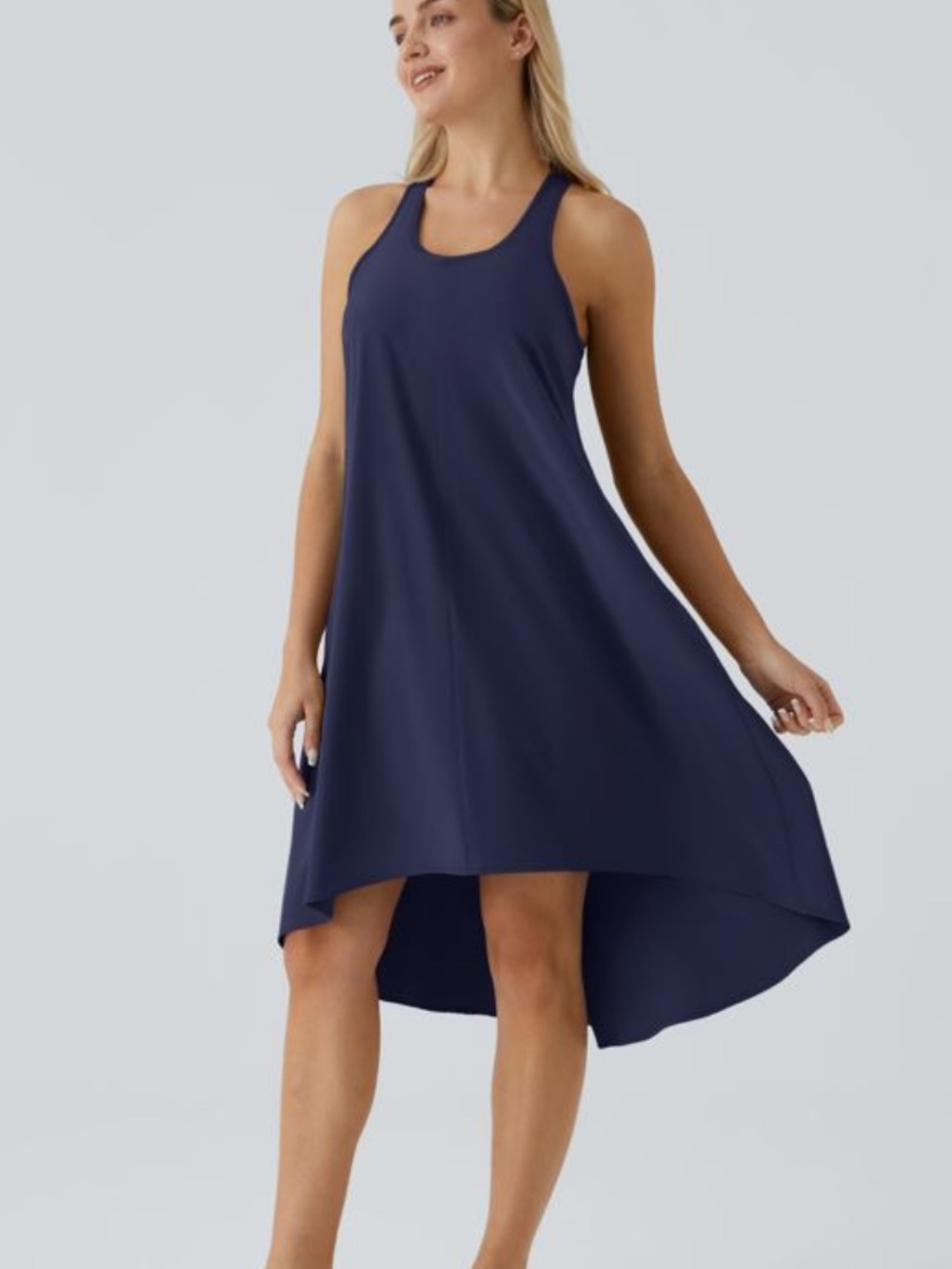 Halara Breezeful RacerPocket High Low Flowy Midi Dress